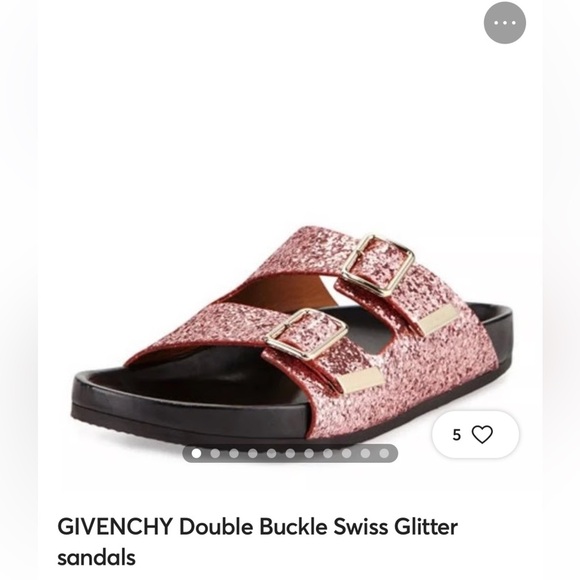 Givenchy Swiss Glitter Double-Buckle Sandal, Pink size 6 - Picture 4 of 4